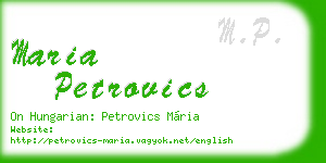 maria petrovics business card